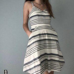 Francesca's White and Blue Striped Dress
